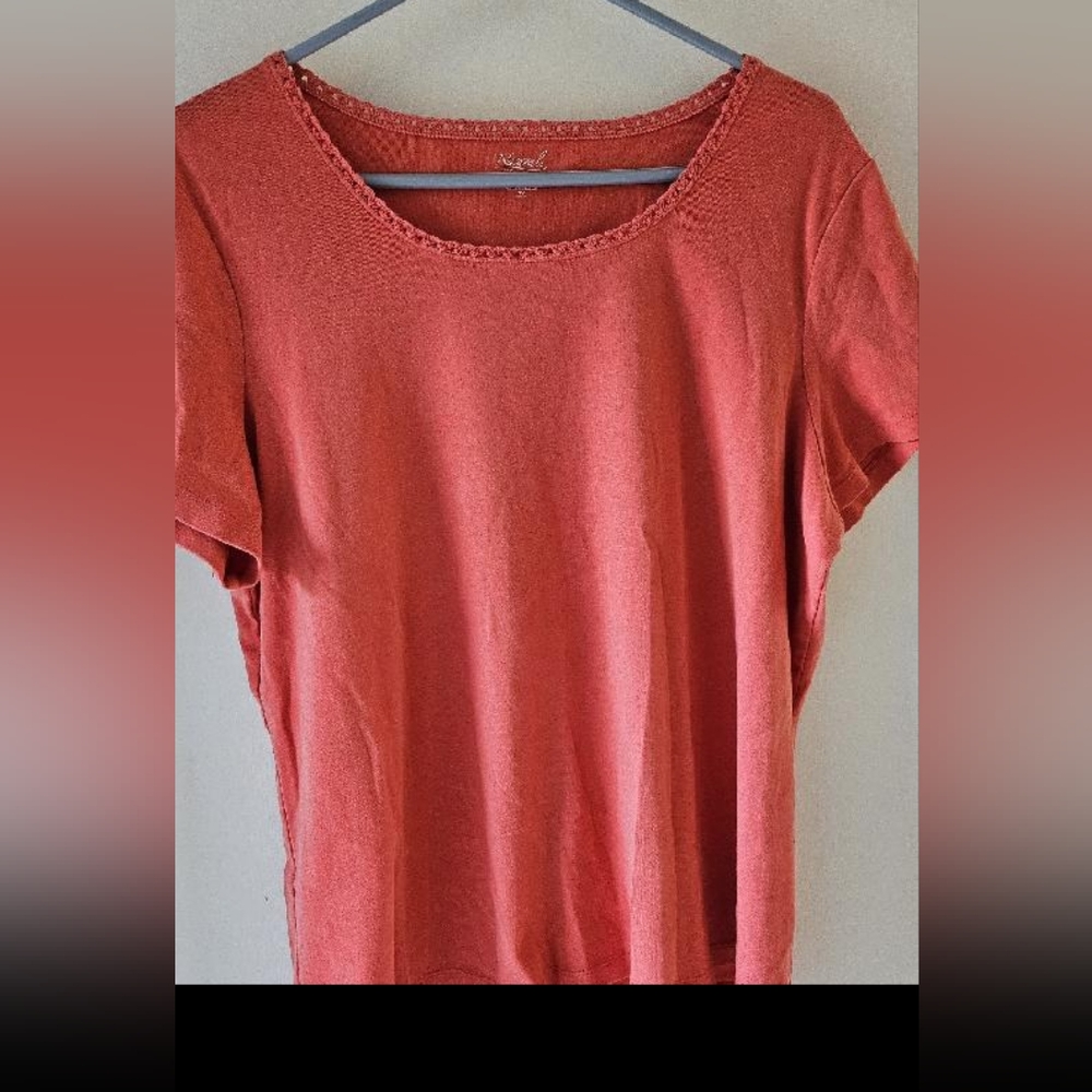 Coldwater Creek Naturals coral short sleeve top 2X